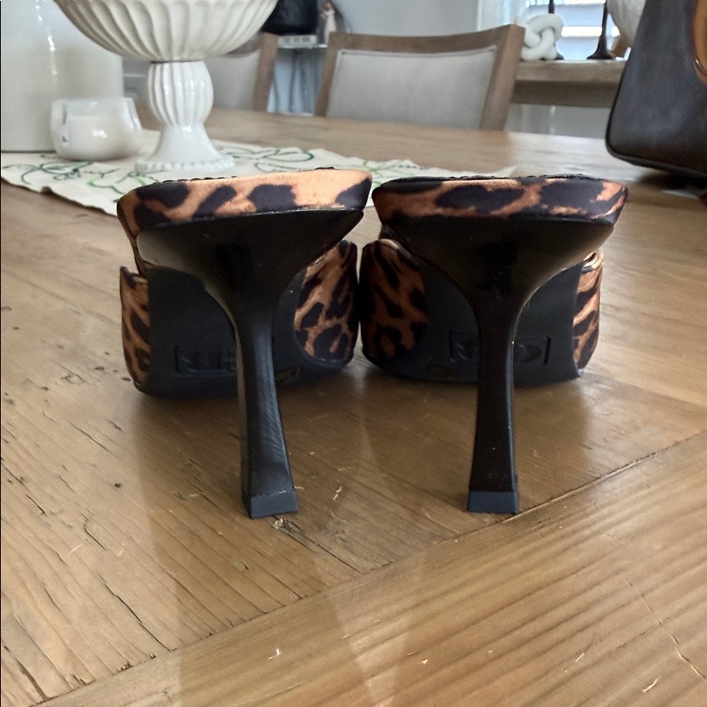 Gianni Bini Animal Print Heels with Heart Accent - Picture 3 of 6